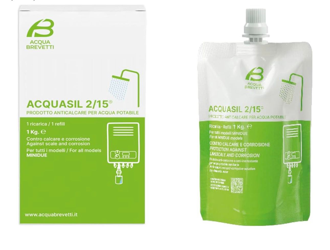 Liquido Acqua Brevetti ACQUASIL 2/15® - per pompe dosatrici MiniDUE confezione da 1 KG